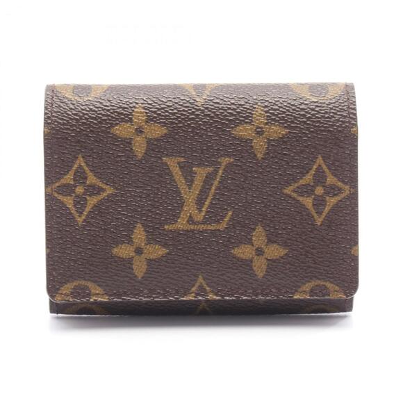 Louis Vuitton Envelope Carte de Visite Business Card Case Leather Brown Me...